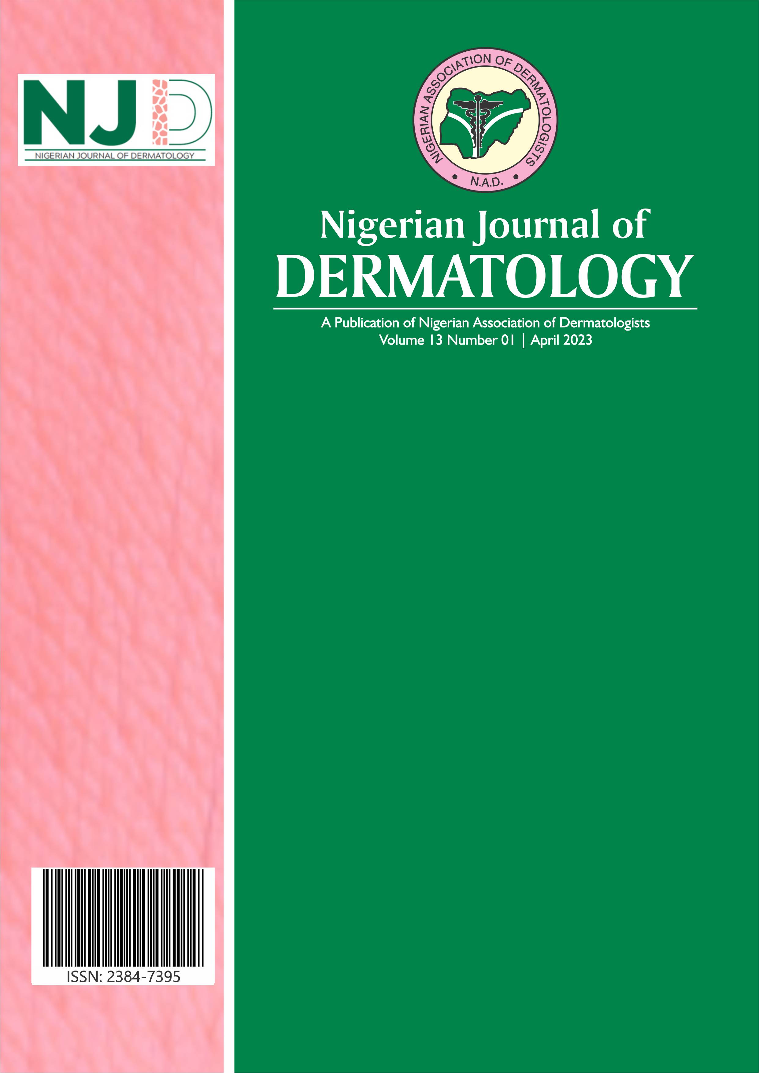 					View Vol. 13 No. 1 (2023): Nigerian Journal of Dermatology April 2023 Edition
				
